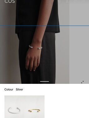 COS Polished Silver Open Cuff Bracelet